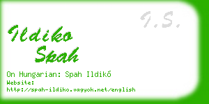 ildiko spah business card